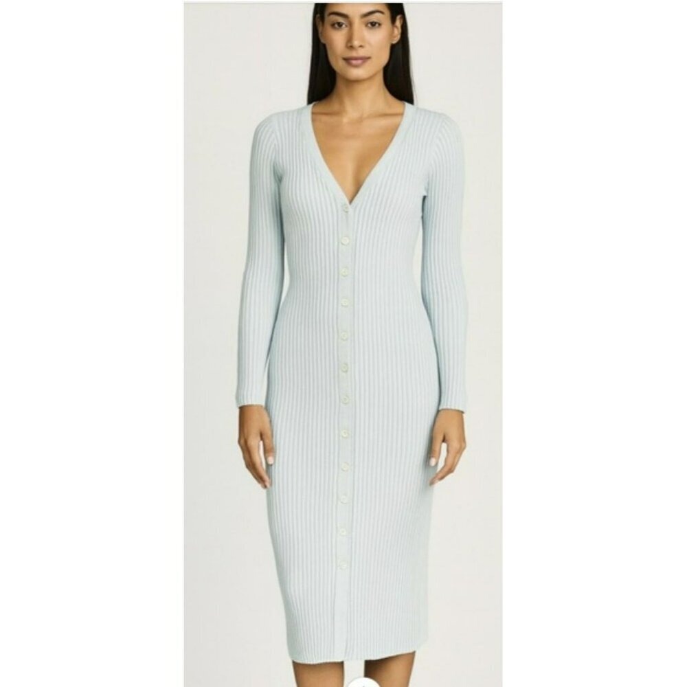 525 America Ribbed Button Down Sweater Dress Cardigan NWT Size Large